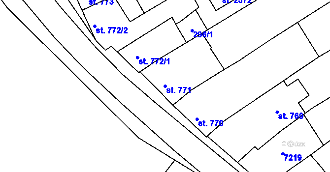 Parcela st. 771 v KÚ Kojetín, Katastrální mapa