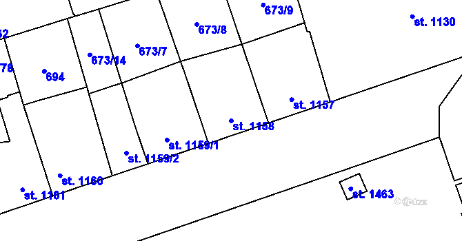 Parcela st. 1158 v KÚ Kojetín, Katastrální mapa