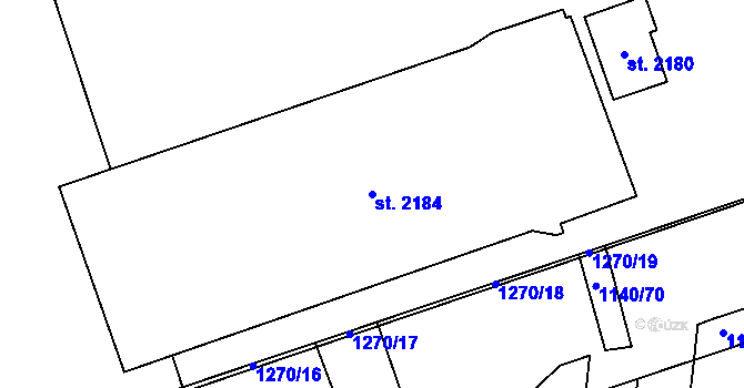 Parcela st. 2184 v KÚ Kojetín, Katastrální mapa