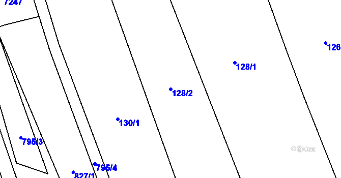 Parcela st. 128/2 v KÚ Kojetín, Katastrální mapa