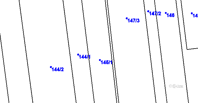 Parcela st. 145 v KÚ Kojetín, Katastrální mapa