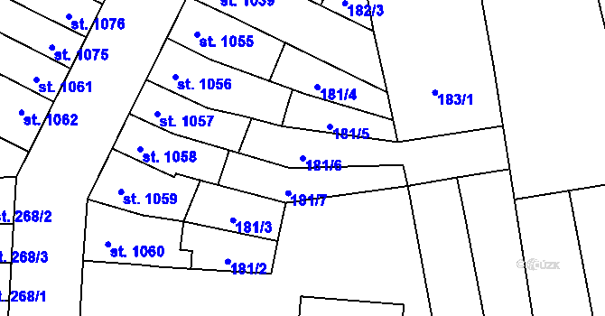 Parcela st. 181/6 v KÚ Kojetín, Katastrální mapa