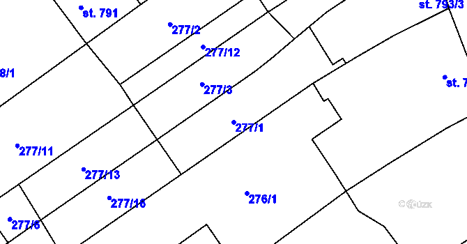 Parcela st. 277/1 v KÚ Kojetín, Katastrální mapa