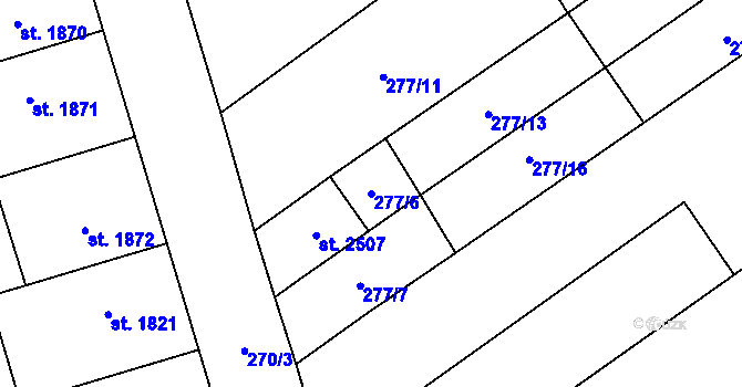 Parcela st. 277/6 v KÚ Kojetín, Katastrální mapa