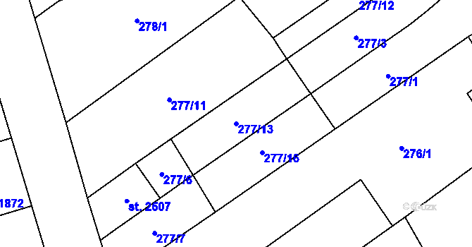 Parcela st. 277/13 v KÚ Kojetín, Katastrální mapa