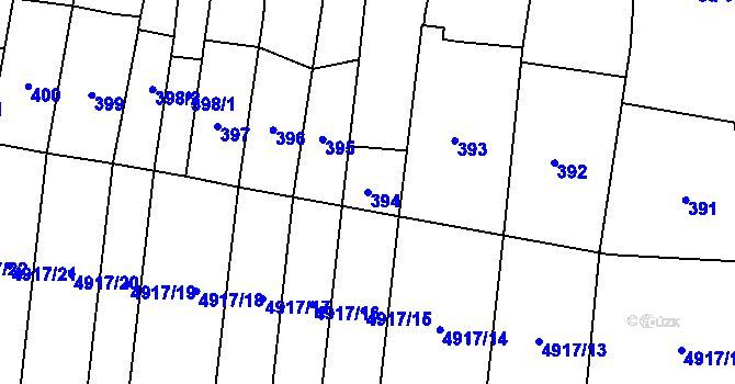Parcela st. 394 v KÚ Kojetín, Katastrální mapa