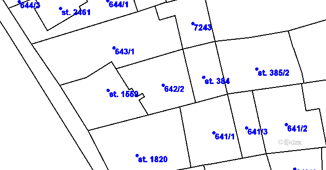 Parcela st. 642/2 v KÚ Kojetín, Katastrální mapa