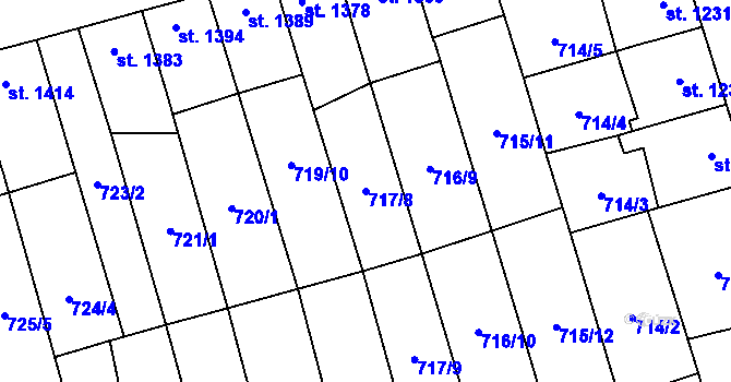 Parcela st. 717/8 v KÚ Kojetín, Katastrální mapa