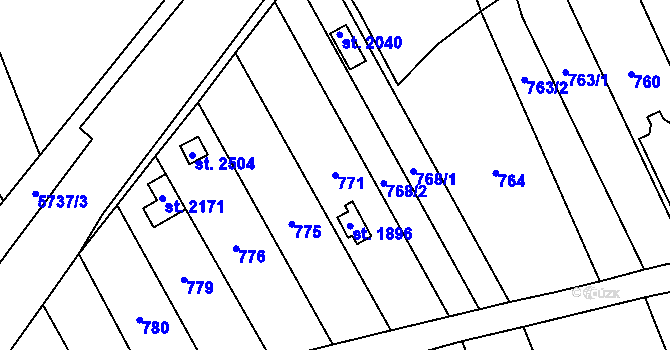 Parcela st. 771 v KÚ Kojetín, Katastrální mapa
