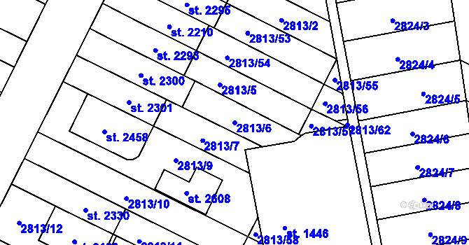 Parcela st. 2813/6 v KÚ Kojetín, Katastrální mapa