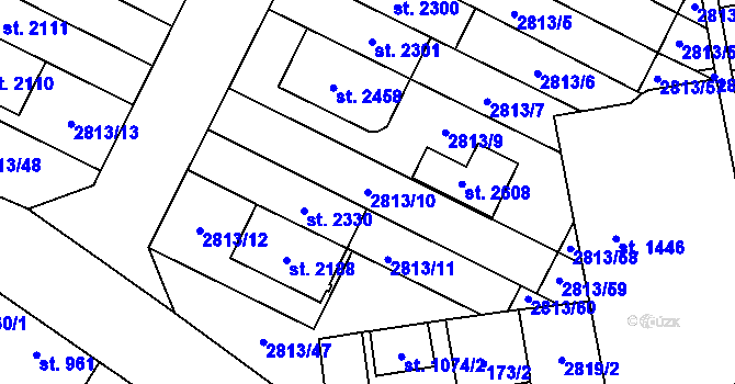 Parcela st. 2813/10 v KÚ Kojetín, Katastrální mapa