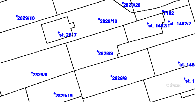 Parcela st. 2828/9 v KÚ Kojetín, Katastrální mapa