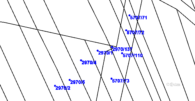 Parcela st. 2970/1 v KÚ Kojetín, Katastrální mapa