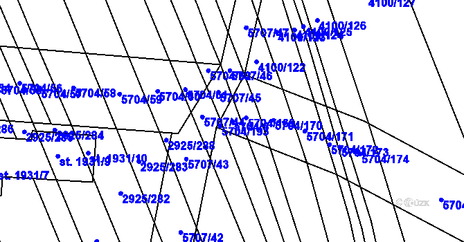 Parcela st. 5704/5 v KÚ Kojetín, Katastrální mapa