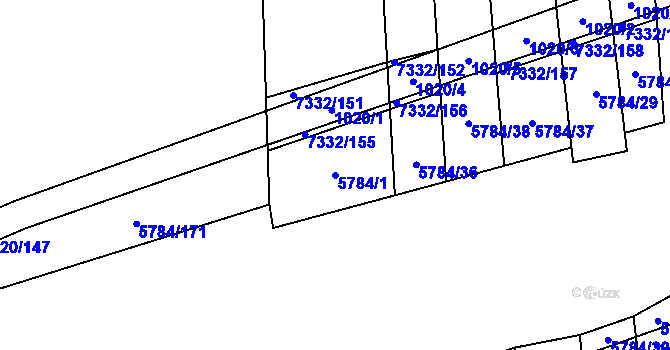 Parcela st. 5784/1 v KÚ Kojetín, Katastrální mapa