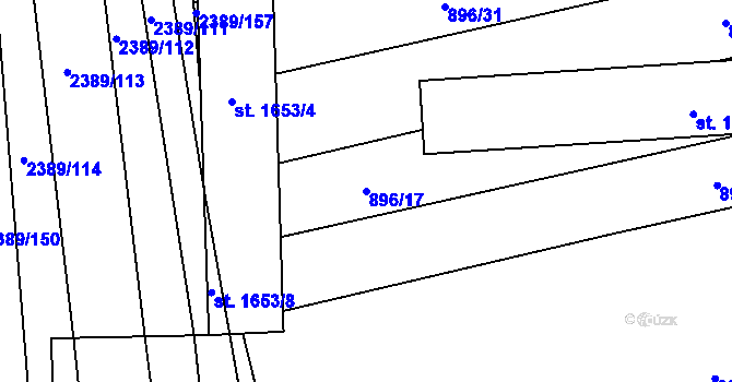 Parcela st. 896/17 v KÚ Kojetín, Katastrální mapa