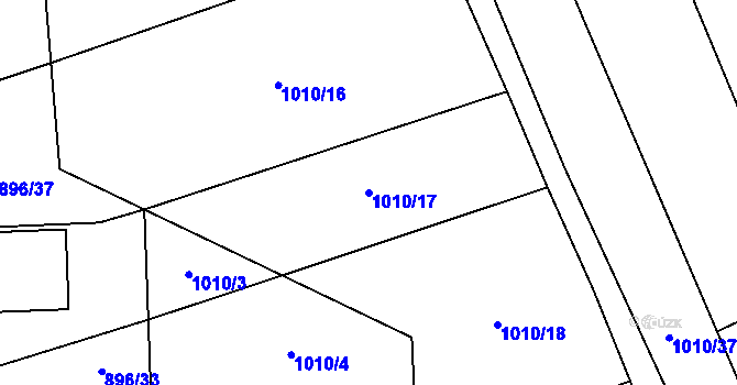 Parcela st. 1010/17 v KÚ Kojetín, Katastrální mapa