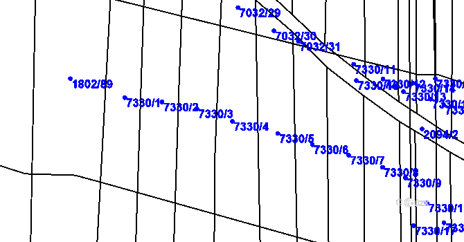Parcela st. 7330/4 v KÚ Kojetín, Katastrální mapa