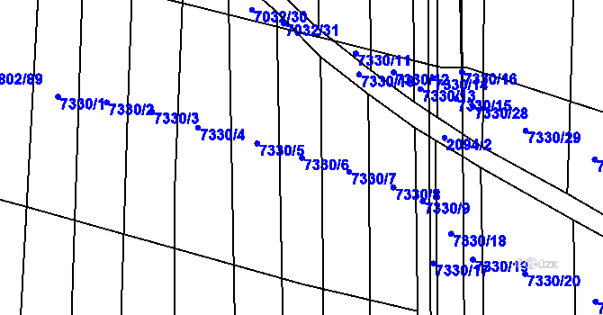 Parcela st. 7330/6 v KÚ Kojetín, Katastrální mapa