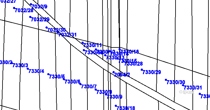 Parcela st. 7330/13 v KÚ Kojetín, Katastrální mapa