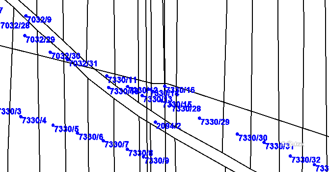 Parcela st. 7330/16 v KÚ Kojetín, Katastrální mapa