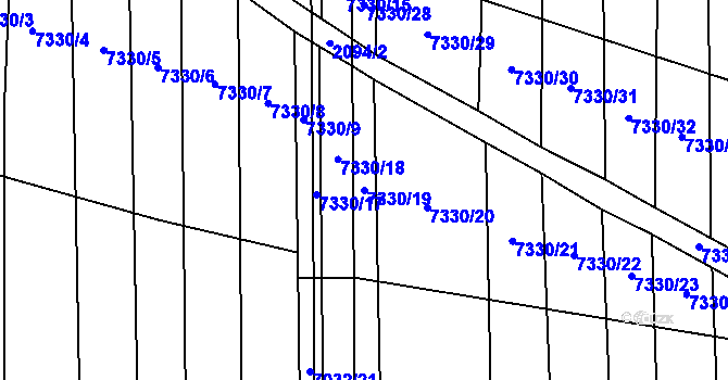 Parcela st. 7330/19 v KÚ Kojetín, Katastrální mapa