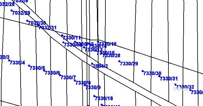 Parcela st. 7330/28 v KÚ Kojetín, Katastrální mapa