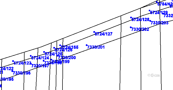 Parcela st. 7330/201 v KÚ Kojetín, Katastrální mapa