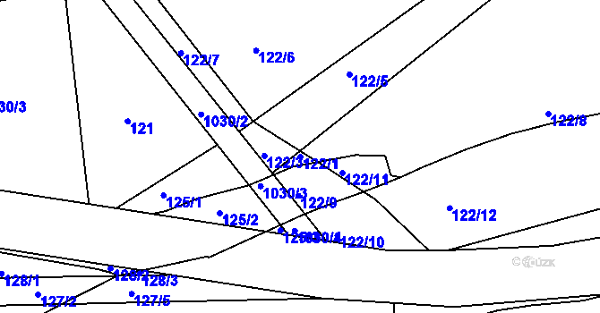 Parcela st. 122/1 v KÚ Kojice, Katastrální mapa