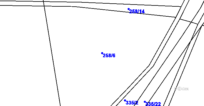 Parcela st. 258/6 v KÚ Kojice, Katastrální mapa