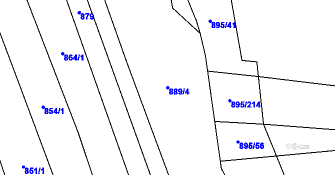 Parcela st. 889/4 v KÚ Kojice, Katastrální mapa