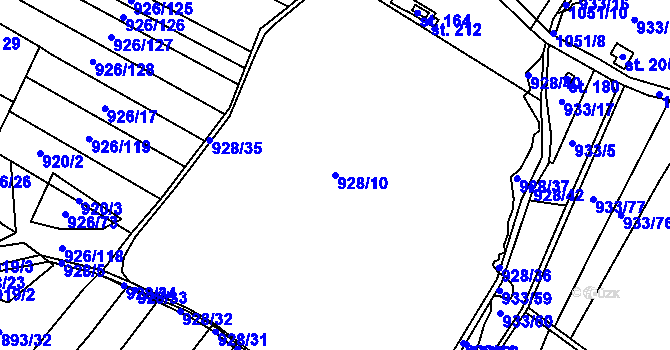 Parcela st. 928/10 v KÚ Kojice, Katastrální mapa
