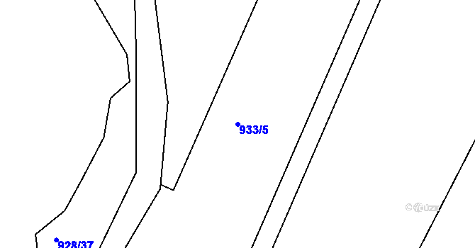 Parcela st. 933/5 v KÚ Kojice, Katastrální mapa