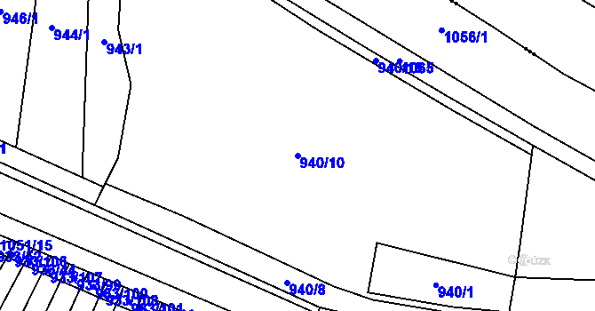 Parcela st. 940/10 v KÚ Kojice, Katastrální mapa
