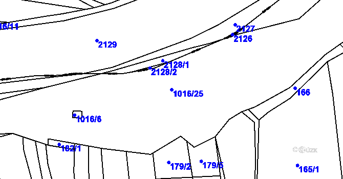 Parcela st. 1016/25 v KÚ Kojice, Katastrální mapa