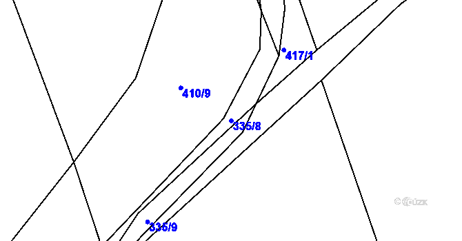 Parcela st. 335/8 v KÚ Kojice, Katastrální mapa