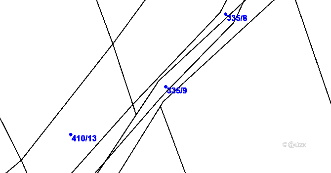 Parcela st. 335/9 v KÚ Kojice, Katastrální mapa