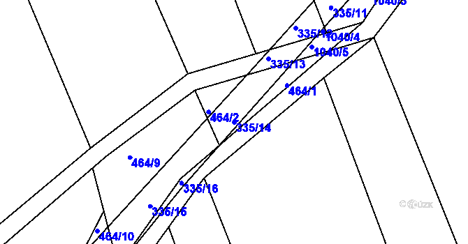 Parcela st. 335/14 v KÚ Kojice, Katastrální mapa