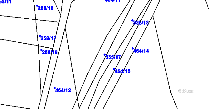 Parcela st. 335/17 v KÚ Kojice, Katastrální mapa