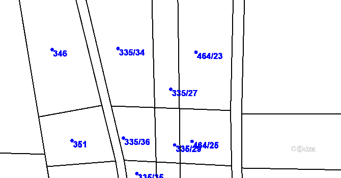 Parcela st. 335/27 v KÚ Kojice, Katastrální mapa