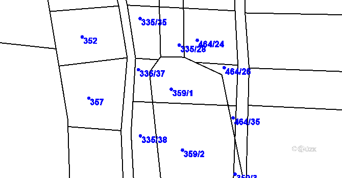 Parcela st. 359/1 v KÚ Kojice, Katastrální mapa