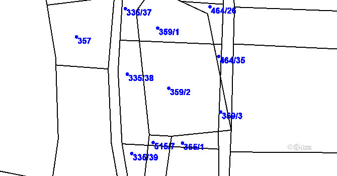 Parcela st. 359/2 v KÚ Kojice, Katastrální mapa