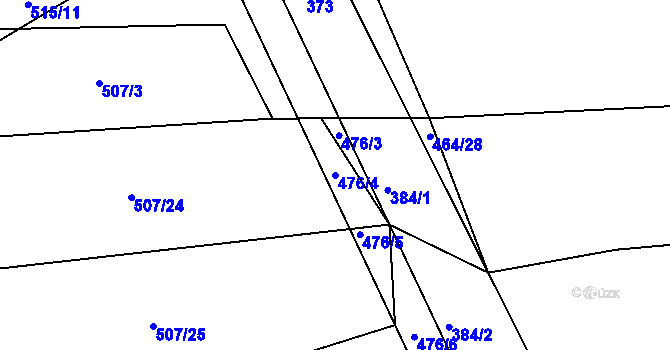 Parcela st. 476/4 v KÚ Kojice, Katastrální mapa