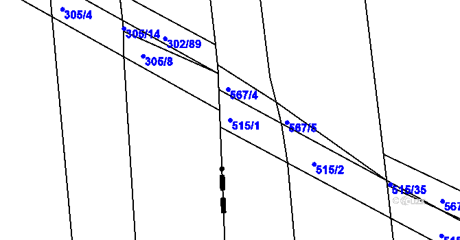 Parcela st. 515/1 v KÚ Kojice, Katastrální mapa