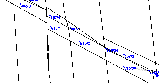 Parcela st. 515/2 v KÚ Kojice, Katastrální mapa