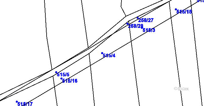 Parcela st. 515/4 v KÚ Kojice, Katastrální mapa