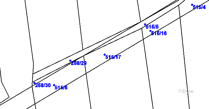 Parcela st. 515/17 v KÚ Kojice, Katastrální mapa