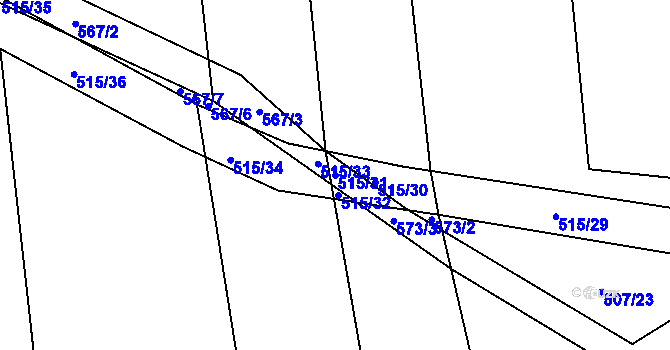 Parcela st. 515/31 v KÚ Kojice, Katastrální mapa