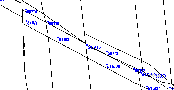 Parcela st. 515/35 v KÚ Kojice, Katastrální mapa