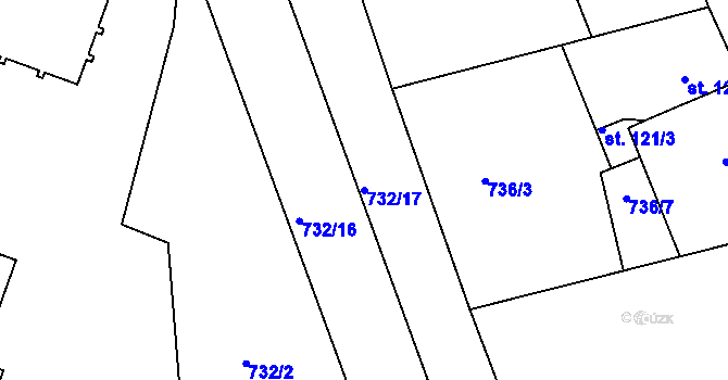 Parcela st. 732/17 v KÚ Kojice, Katastrální mapa